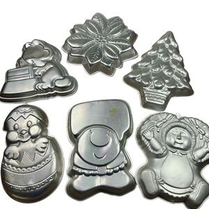 Vintage 70/80/90s Wilton aluminum cake pan bundle set of six